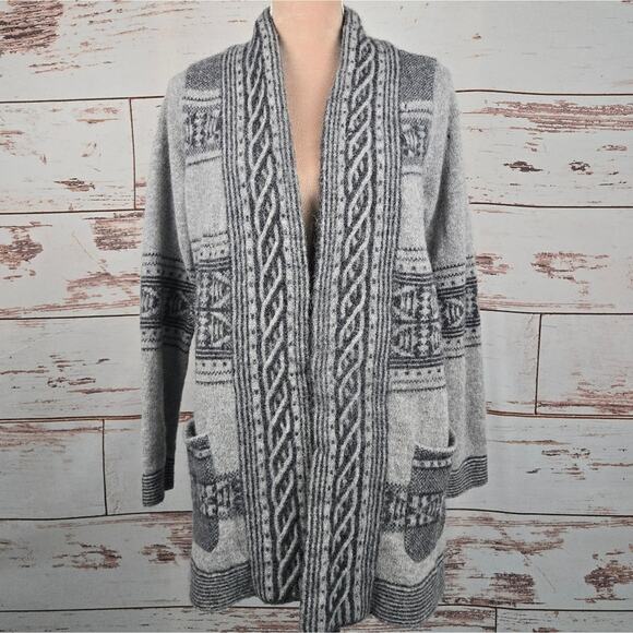 Pendleton Discovery Cardigan Sweater Wool Alpaca Grey Size Small FLAW - Picture 1 of 8